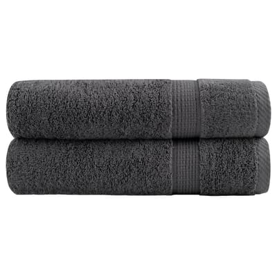 vidaXL - Badhanddoeken - SOLUND - 2 - st - 600 - g/m² - 100x150 - cm - antraciet