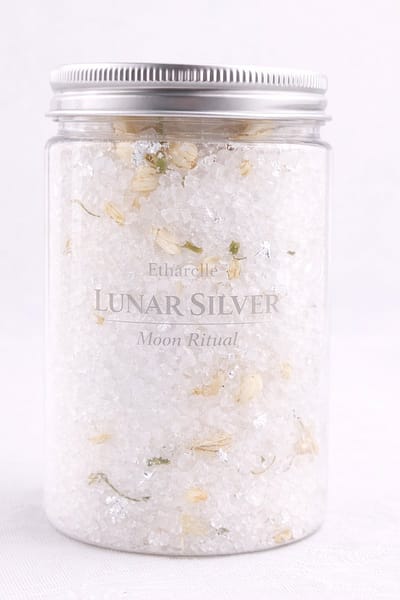 Badzout Jasmijn met Zilverblad – Luxe Badzout 300g met Epsomzout & Zeezout, Ontspannend Spa Bad, Self Care Cadeau voor Haar, Étharelle
