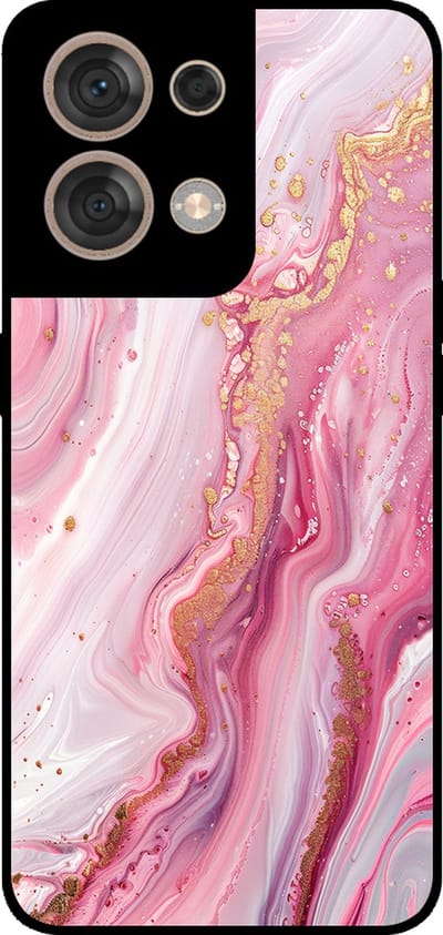 Smartphonica Telefoonhoesje Geschikt voor Oppo Reno8 5G met marmer opdruk - TPU backcover case marble design - Roze geschikt voor Oppo Reno8 5G
