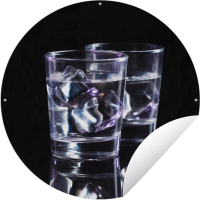 Tuincirkel Alcohol - Glazen - Drank - 60x60 cm - Ronde Tuinposter - Buiten