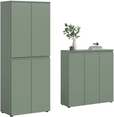 Universele kast Smoke Green - Stauraumwonder met 15 verstelbare planken - 140x175x37 cm