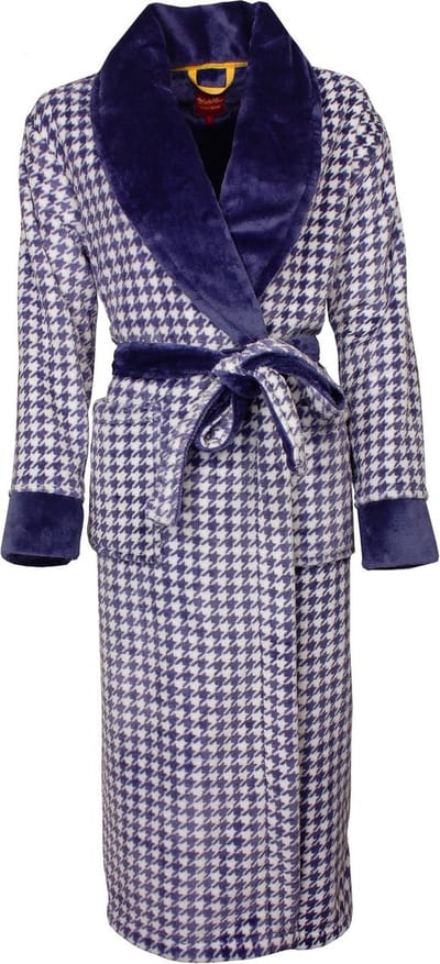 Medaillon Dames Badjas - Coral Fleece - Blauw - Maat M
