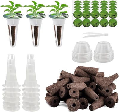 Hydroponische Groei Stokken Set met 50 Reserve Lepels, Labels, Isolatie Caps en Plant Baskets voor Efficiënte Teelt
