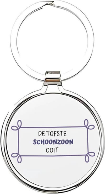 Akyol - ik heb de tofste schoonzoon ooit Sleutelhanger - Zoon - de leukste schoonzoon - schoonzoon sleutelhanger - kind sleutelhanger - sleutelhanger zoon - familie sleutelhanger - cadeautje - zoon cadeau - boy - de liefste zoon - 4 x 7,5 CM