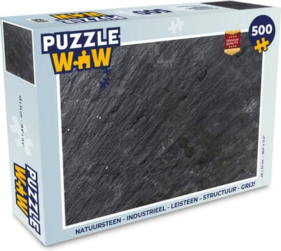 Puzzel Natuursteen - Industrieel - Leisteen - Structuur - Grijs - Legpuzzel - Puzzel 500 stukjes