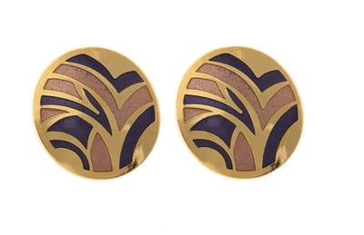 Behave - Oorbel steker retro paars jaren 70 stijl statement 3 cm