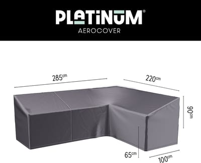 Platinum AeroCover - Loungebankhoes L-vorm - 285x220x100xH65/90 Rechts - Ademend - Waterproof - Hoge kleurechtheid