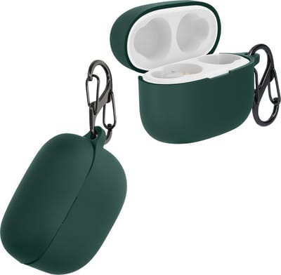 kwmobile cover voor oordopjes case - geschikt voor Sony LinkBuds S - Trendy beschermhoes draadloze oordopjes in donkergroen