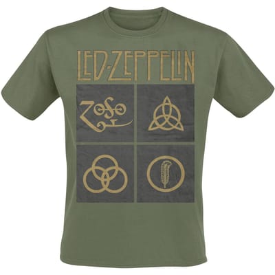 Led Zeppelin T-shirt - Green Symbols - M tot XXL - voor Mannen - olijf
