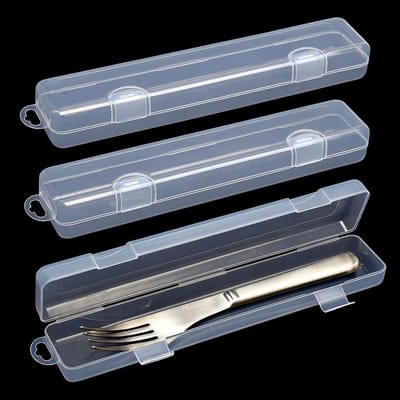 Bestekbox voor onderweg 27 cm - kunststof - draagbaar - ideaal voor lunchboxen - ShopVlot