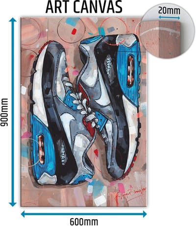 Sneaker canvas sideways blue 60x90 cm