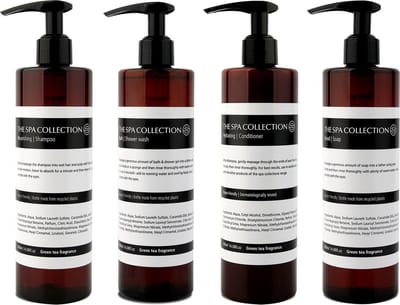 The Spa Collection Green Tea - Shampoo + Conditioner + Douchegel + Handzeep - 400 ml pompfles - Set van 4 stuks