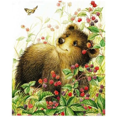 Diamant peinture pleine perceuse Animal 5D bricolage diamant broderie point de croix 20X30CM beige