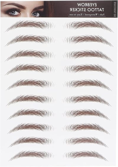 Professionele Waterdichte Wenkbrauw Tattoos Stickers voor Vrouwen - Wenkbrauwverzorging, Vormgeving en Overdracht (Bruin-06)