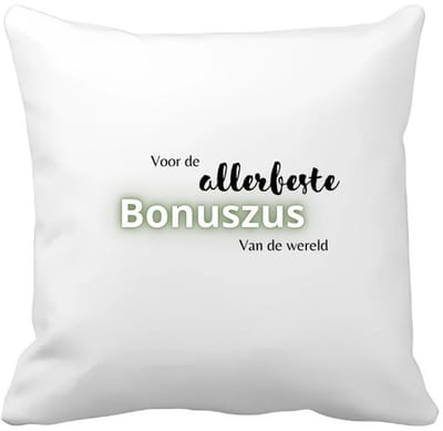 Akyol - voor de allerbeste bonuszus van de wereld Kussen hoes - Zus - de beste bonuszus - verjaardagscadeau - verjaardag - cadeau - cadeautje voor zus - zus artikelen - kado - geschenk - gift - 40 bij 40 cm
