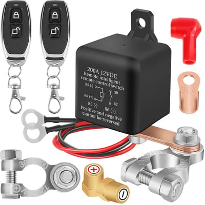 Accu-onderbreker 12V met afstandsbediening - Diefstalbeveiliging voor auto, motor en boot