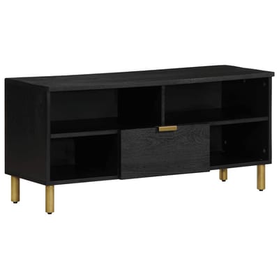 vidaXL - Tv-meubel - 100x33x46 - cm - bewerkt - hout - zwart