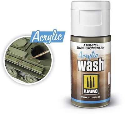 AMMO by Mig Jimenez Modelbouwdecoratie - MIG 0705 Acrylic Wash Dark Brown - 15ml Effecten potje