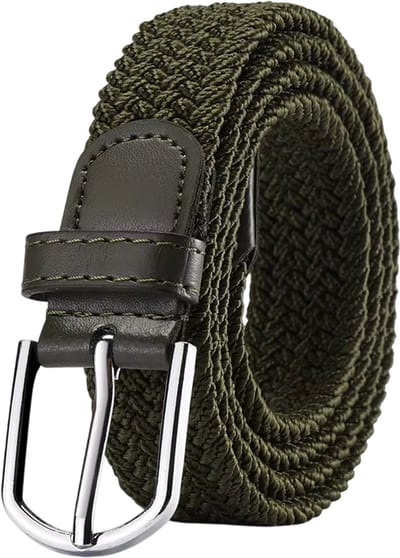Stretchriem voor Dames en Heren 105 cm – Elastische Broekriem met Gesp, Verstelbare Unisex Jeans en Outdoor Riem - Groen