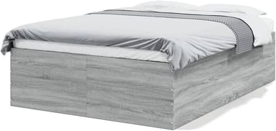 Bedframe grijs - Houten bed - Slaapkamer inrichten - Massief houten frame - 140x190 cm - Grijs