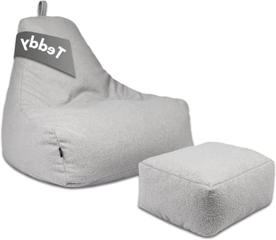 Zitzak set - Lounge stoel - Ontspannen thuis - Zachte teddy stof - XL - Grijs