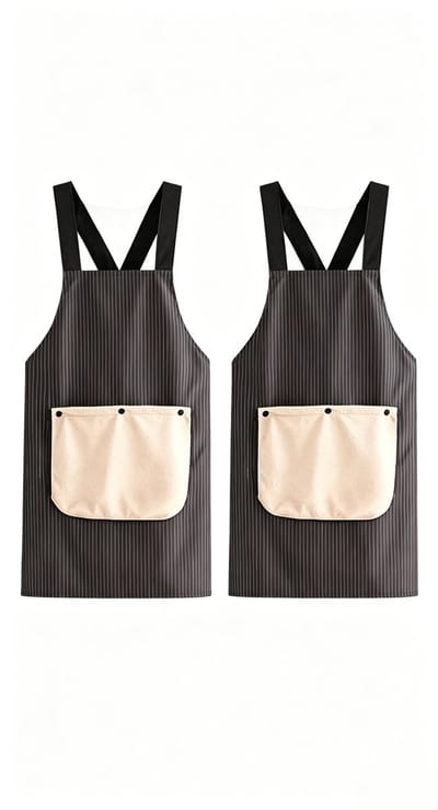 Eendelig schort – schort met schouderbanden – inclusief afneembare handdoek – unisex – geschikt voor koken, schoonmaken, tuinieren en lesgeven - Tweedelige set