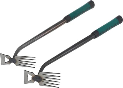 Tuingereedschap Set - Onkruidverwijderaar - Onkruid Wieden - Dubbele Tanden - 36 x 10 x 4.5 cm - Groen