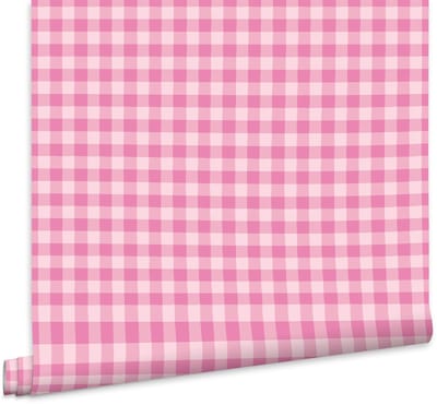 Fien & Teun - Behang Boerenruit roze