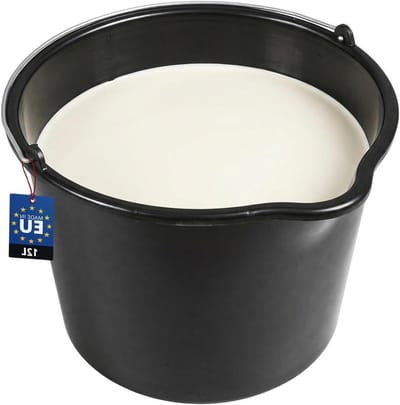 Mortelkuip met tuit - Cement emmer - Bouwklussen klaren - Gemaakt van gerecycled materiaal - 12 liter - Zwart