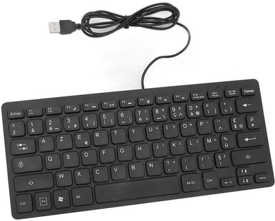 Dailygoody - Tweetalig Taaltoetsenbord - Ultradun Toetsenbord - Stil Typen - Zwart Spatwaterdicht - 78 Toetsen - Geschikt voor Kantoorgebruik - Franse...