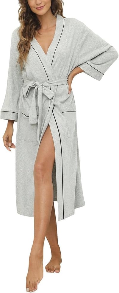 Dames Zachte Katoenen Ochtendjas - Lichte Kimono voor Thuis en Slapen