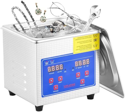Ultrasone Reiniger - Ultrasoon Bad - Schoonmaken van Sieraden - Digitale Timer en Verwarming - 1.3 L - Zilver