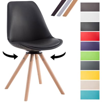 CLP Calais Bezoekersstoel - Kunstleer natura zwart