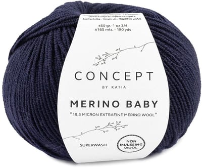 Katia Concept Merino Baby - 05 donker marineblauw - Wol Garen