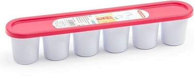 Forte Plastics Grote ijsblokjes/ijsklontjes vormen - met deksel - fuchsia roze - 30 x 6 cm - XXL