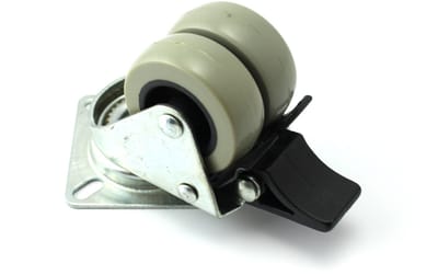 Tweeling Zwenkwiel met Rem 50 mm – Dubbelwiel – Grijs – WHEEL TECH EUROPE