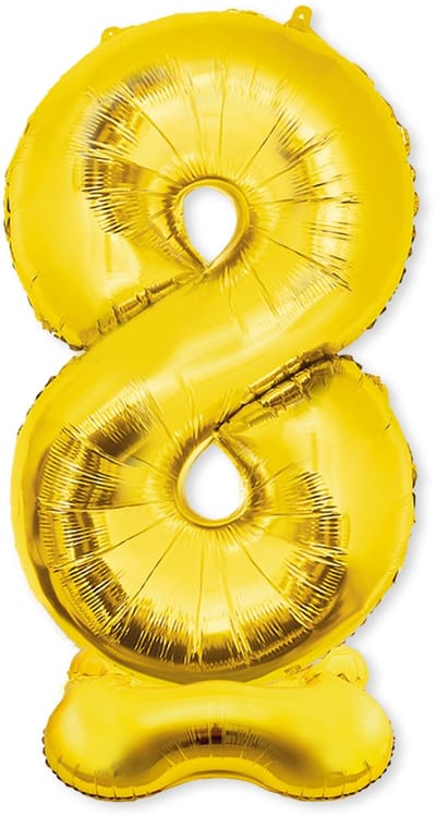 LUQ – XXL Folieballon 8 Jaar – 1,5 meter – Luxe Verjaardag Decoratie – Glam Birthday Feest Versiering – Zelfstaand Model