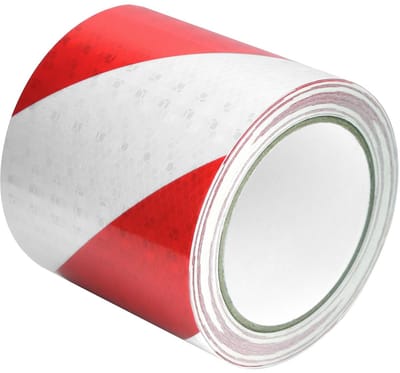 ® Reflecterende Tape Rood & Wit 10 cm x 10 m - Waterdichte en zelfklevende waarschuwingstape voor voertuigen, borden en buiten
