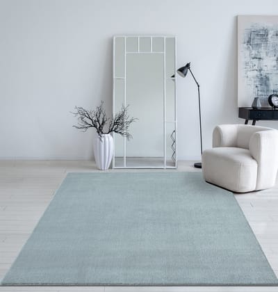 Mia’s Teppiche Taos – superzacht kortflor vloerkleed met antislip rug, wasbaar, blauw, 80 x 150 cm