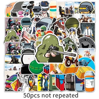 50 Stuks Peace Elite Game Pubg Graffiti Stickers Ipad Koffer Skateboard Laptop Klassiek Speelgoed Waterdichte Stickers