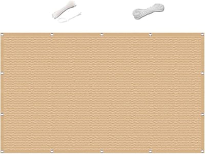 Balkonafdekking - Privacy Scherm - Privacy Creëren - Scheurvast Ademend Materiaal - 1x6.6m - Zand geel