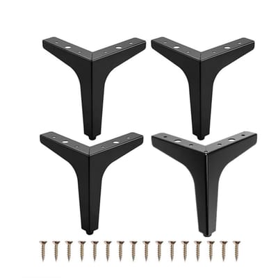 ZEYNOMAX- Meubelpoten Zwart 10 cm - Set van 4 - Zware Driehoekige Meubelpoten - Hoogwaardig IJzer - Eenvoudig te Installeren - Duurzaam