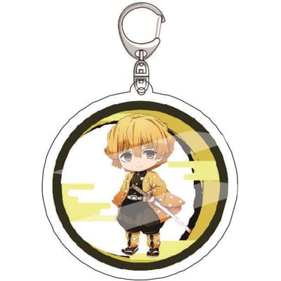 Anime Demon Slayer Acryl Sleutelhanger Tanjiro Kamado Nezuko Zenitsu Agatsuma Inosuke Hashibira Hanger Bedel 4 STuks Verzameling Mooi Cadeau 55mm beige