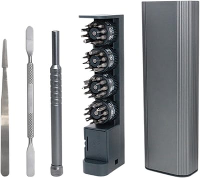 Schroevendraaierset Precisie - Kleine gereedschapset - Elektronica reparatie - 40 CRV bits - Compact ontwerp - Aluminium