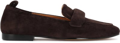 Dark brown suede slip-on shoes