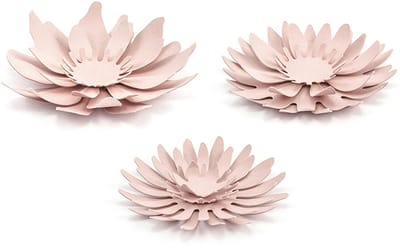 PARTYDECO - 3 poederroze 3D-papieren bloemen