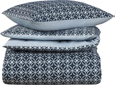 De Witte Lietaer Dekbedovertrek Katoen Satijn Nickel - Eenpersoons - 140 x 200/220 cm - Blauw