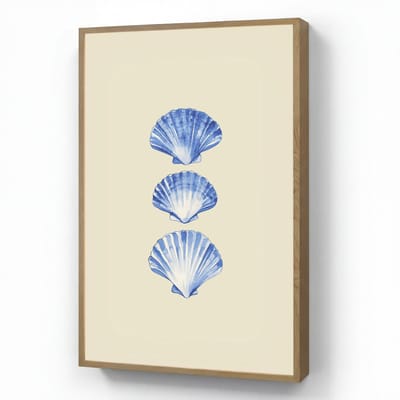 Wandlamp 60x90 cm - Oplaadbaar - Schelpen - Blauw - Beige - Wandlampen binnen woonkamer - Slaapkamer lamp - Decoratieve nachtlamp - Vloerlamp draadloos