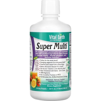 Vital Earth Minerals, Super Multi, Natuurlijke Tropische Passievrucht, 32 fl oz (946 ml)