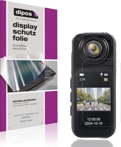 dipos – 4x Beschermfolie geschikt voor LIROPAU Action Cam | Krasbestendige & heldere Screenprotector Ultra-Thin